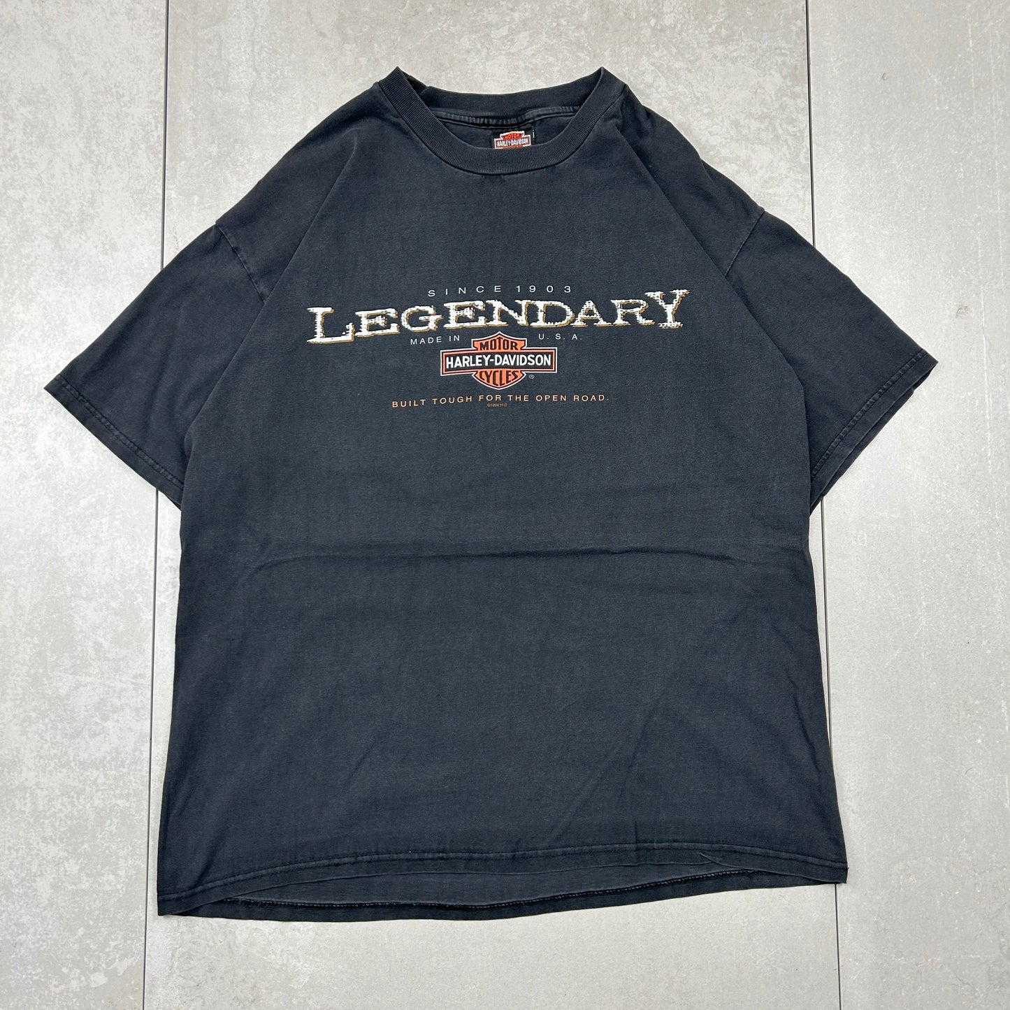 Vintage 1998 Harley Davidson Single Stitch Black Graphic T-Shirt - L