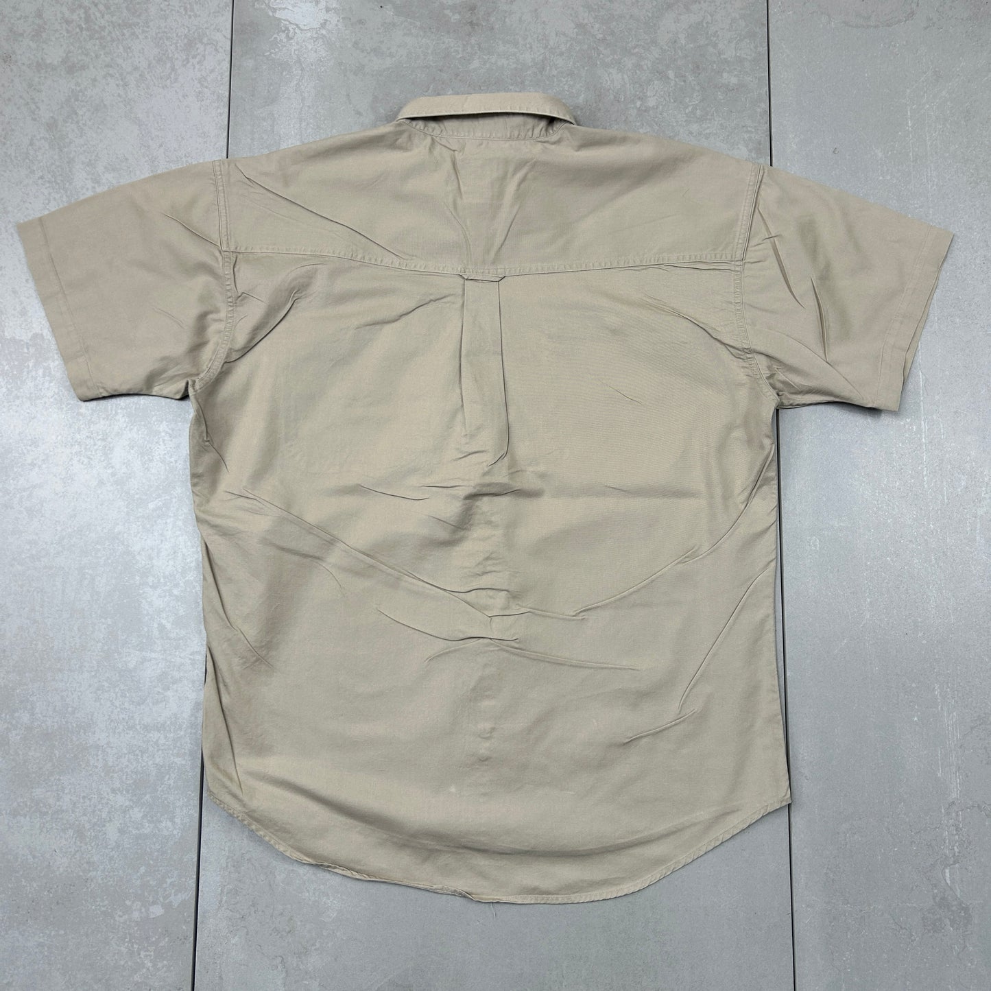 Vintage Ralph Lauren Chaps Short Sleeve Brown Embroidered Crest Shirt - L