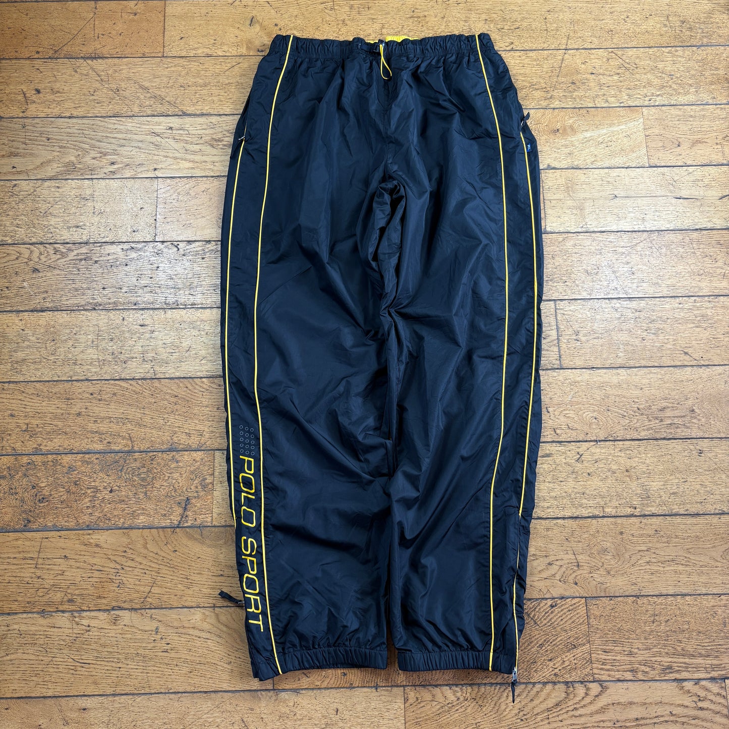 Vintage Polo Sport Black Baggy Tracksuit Sweatpants Track Pants Bottoms - XXL
