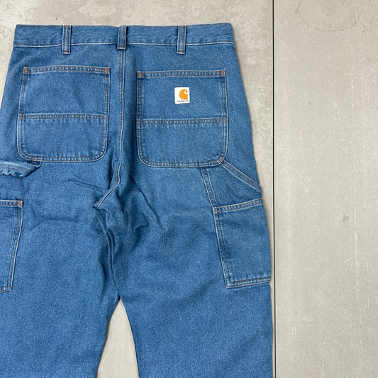 New Carhartt Double Knee Carpenter Blue Jeans - 32