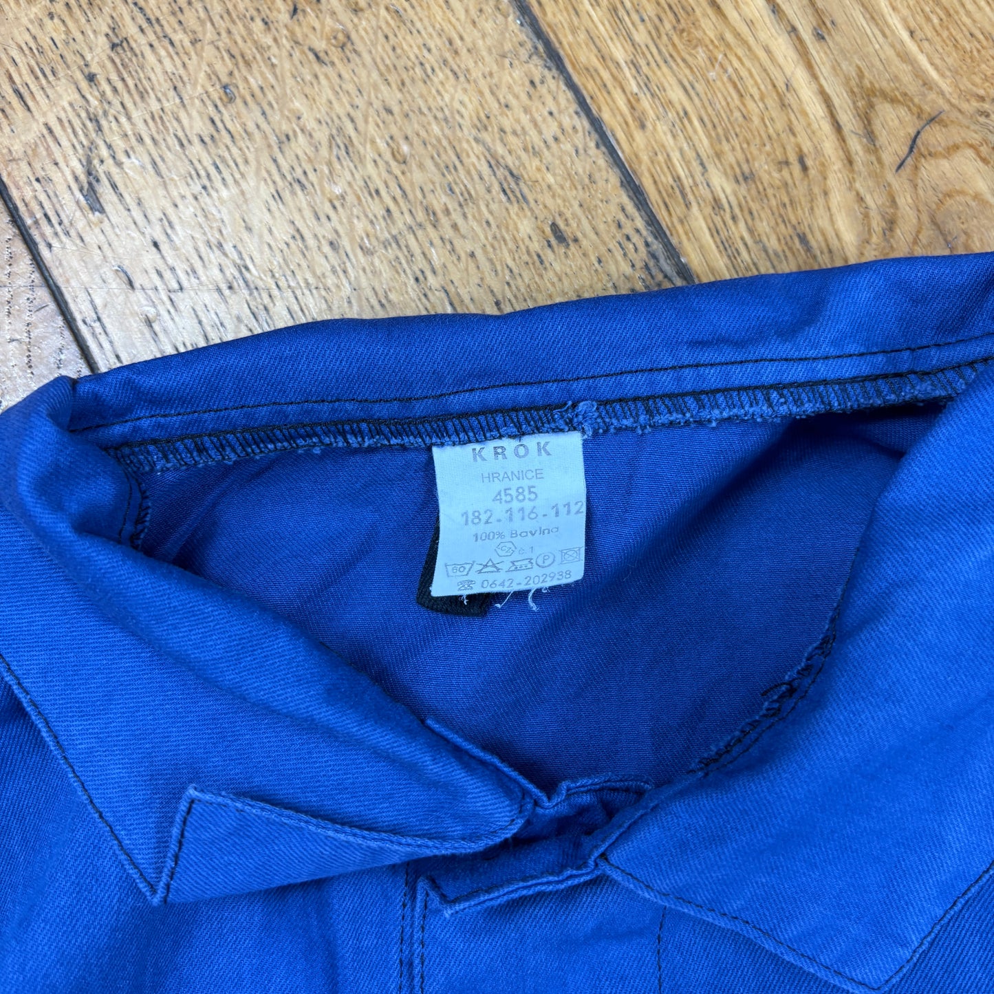 Vintage French Chore Workwear Jacket Blue Overcoat - XXL