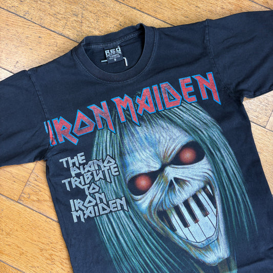 Vintage Iron Maiden Rock Music Black Graphic T-Shirt - XS