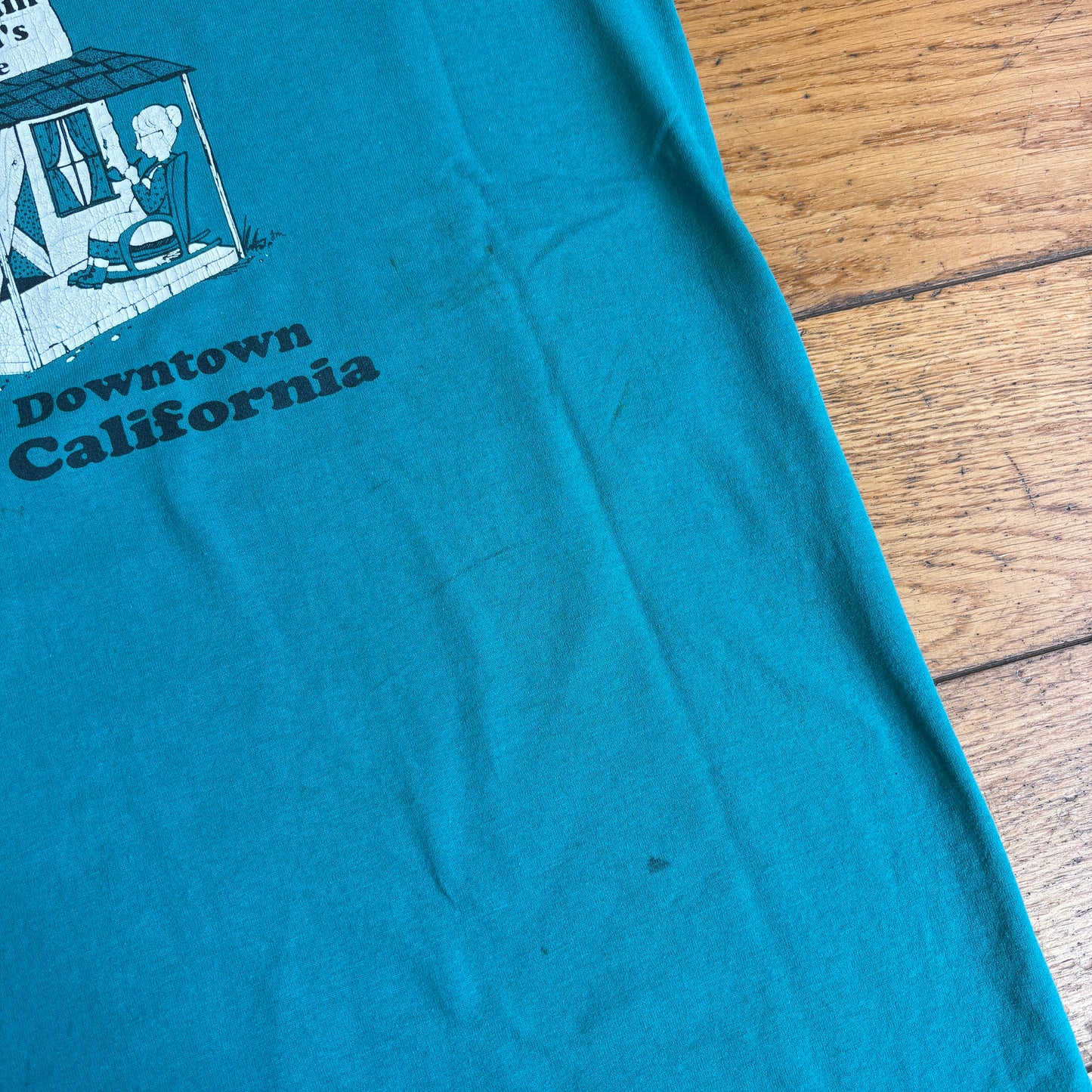 Vintage 90s Blue Single Stitch Graphic T-Shirt - S