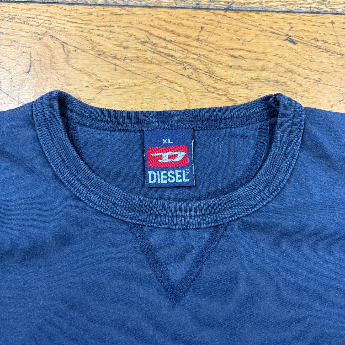 Vintage Diesel Navy Spellout T-Shirt - M