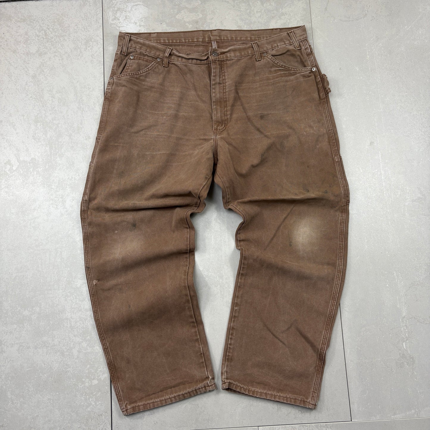 Vintage Dickies Workwear Brown Carpenter Baggy Trousers - 42