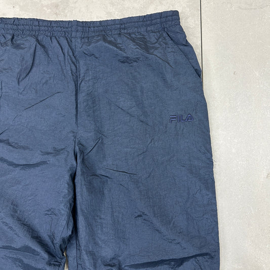Vintage Fila Navy Baggy Tracksuit Sweatpants Track Pants Bottoms - L
