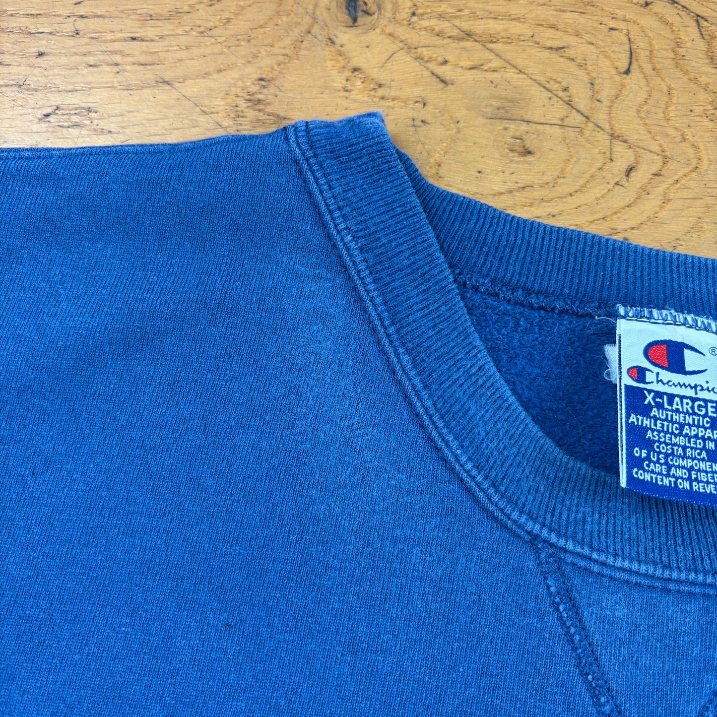 Vintage Champion Blue Embroidered Sweatshirt - XL