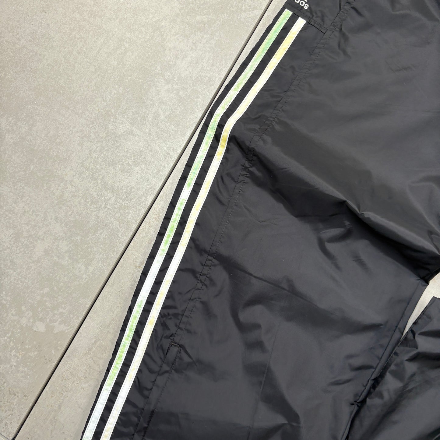 Vintage Adidas Black Baggy Tracksuit Sweatpants Track Pants Bottoms - L