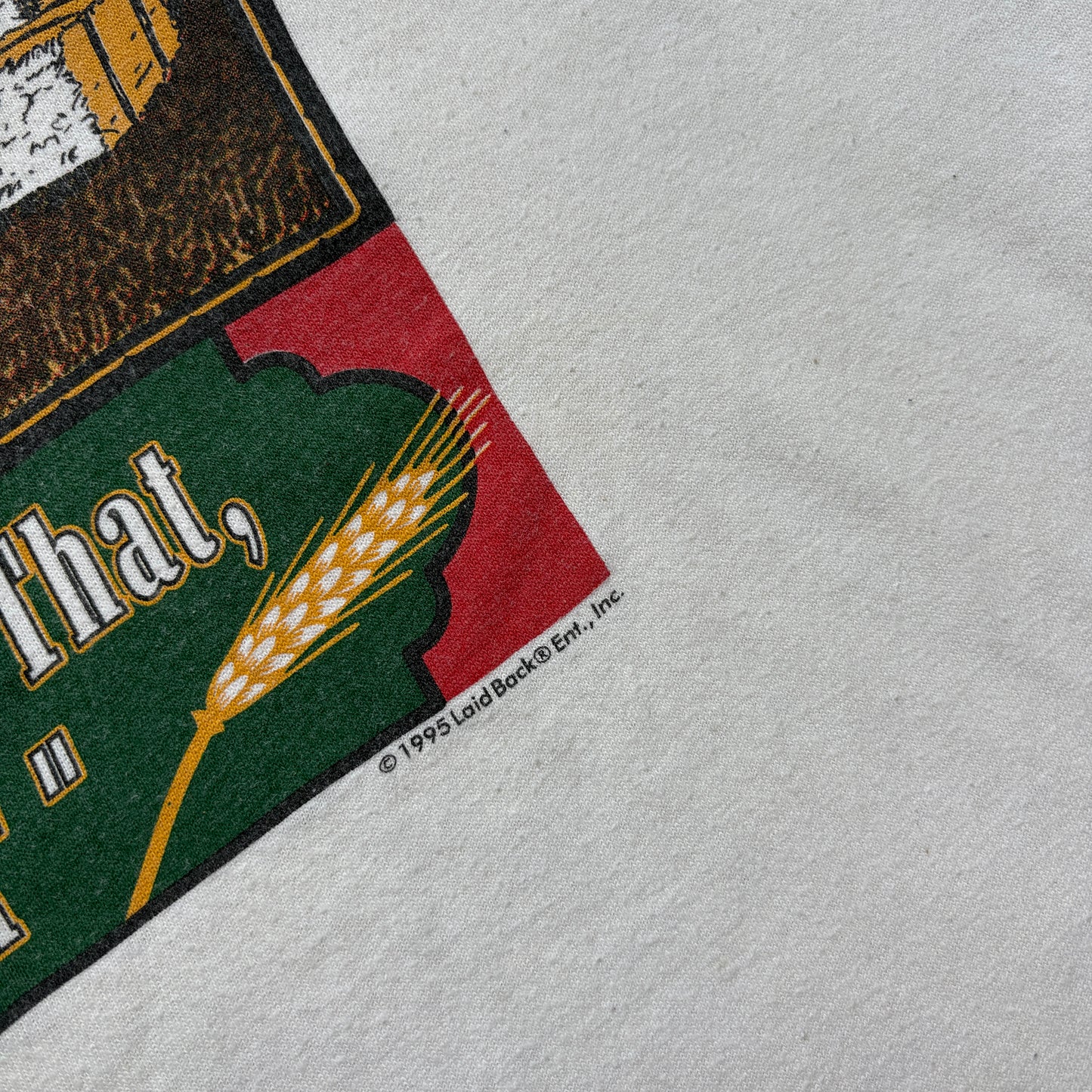 Vintage 1995 Farmer Plowin Single Stitch White Graphic T-Shirt - XL