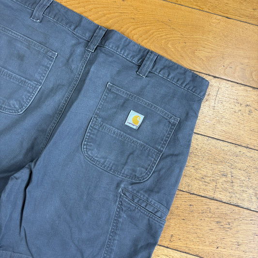 Vintage Carhartt Workwear Grey Baggy Carpenter Shorts - 38