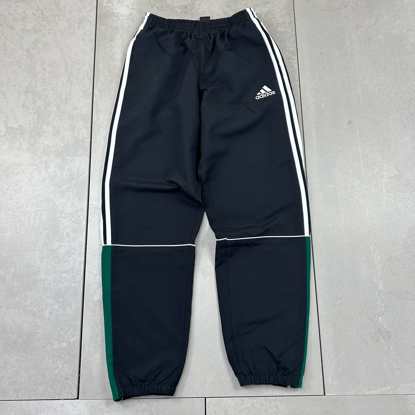 Vintage Adidas Black Baggy Tracksuit Sweatpants Track Pants Bottoms - S