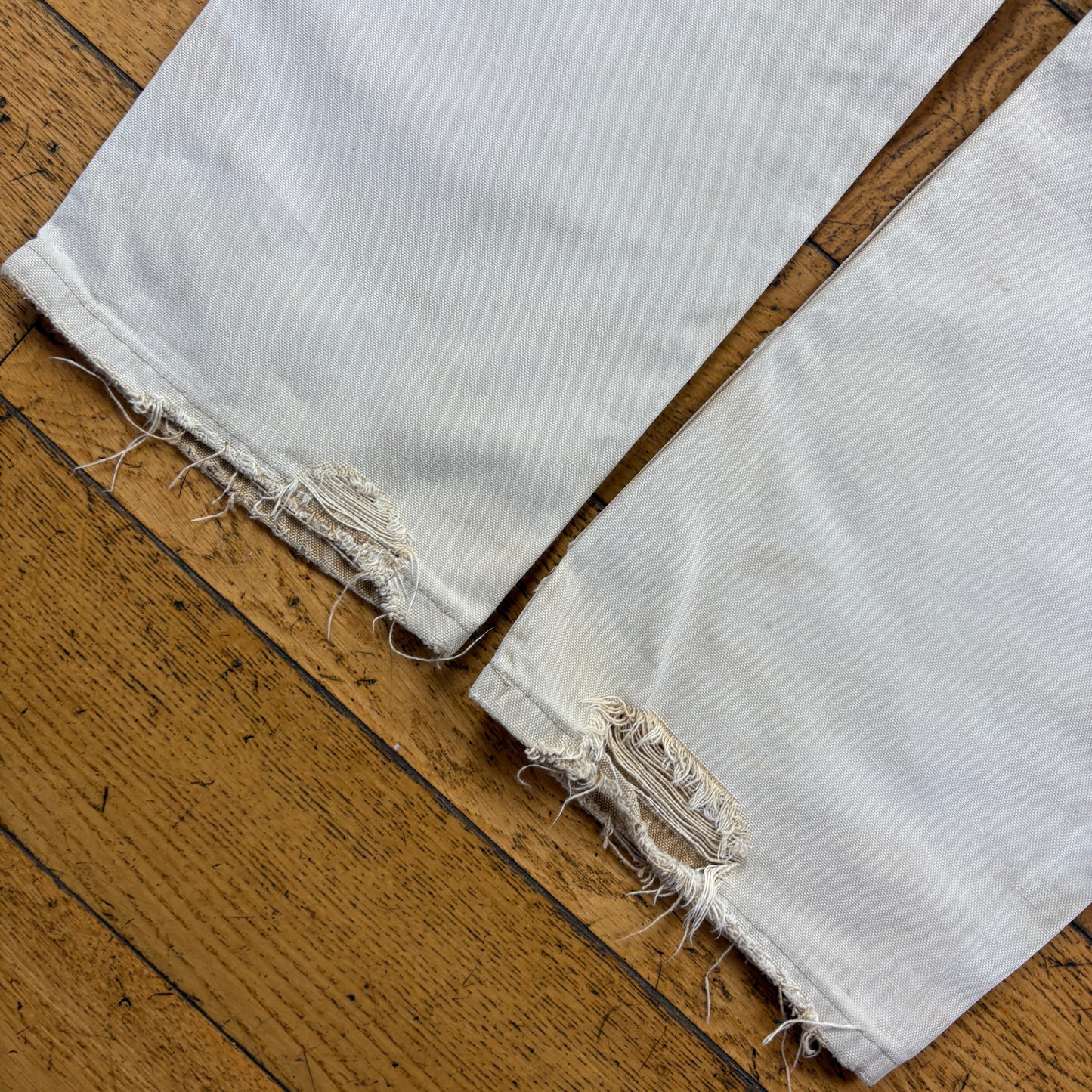Vintage Carhartt Cream Double Knee Workwear Carpenter Baggy Trousers - 33