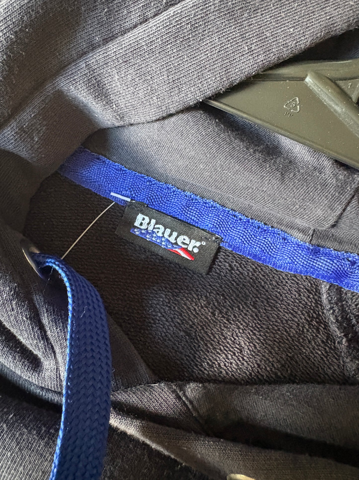 Vintage Blauer Navy Embroidered Hoodie Sweatshirt - M
