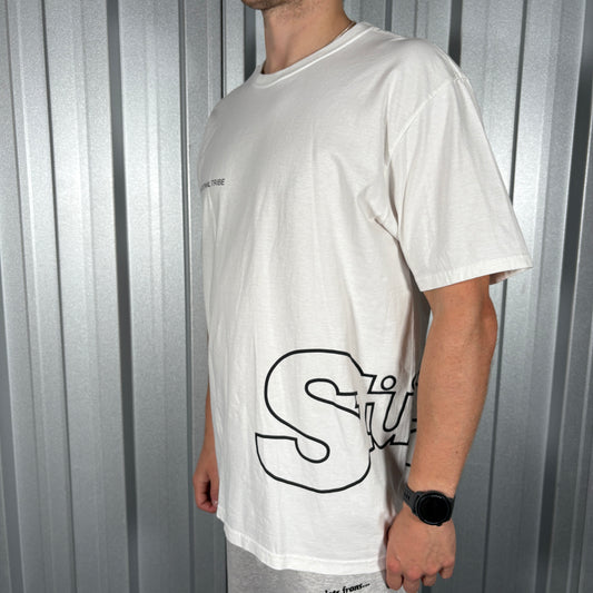 Stussy White Graphic T Shirt - L