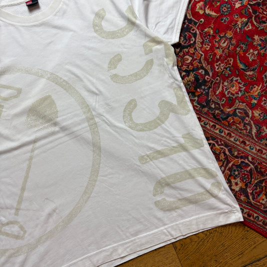 Vintage Diesel White Cream Graphic T-Shirt - L