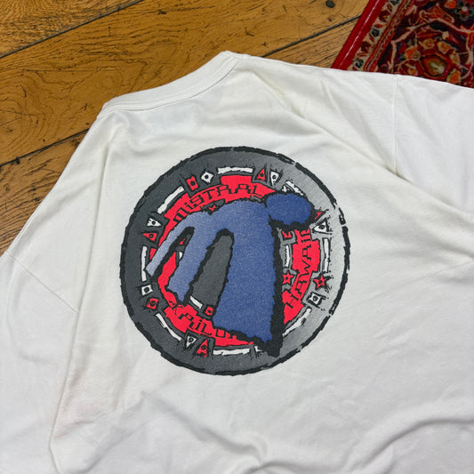 Vintage Mistral Hawaii Surfwear White Graphic T-Shirt - M