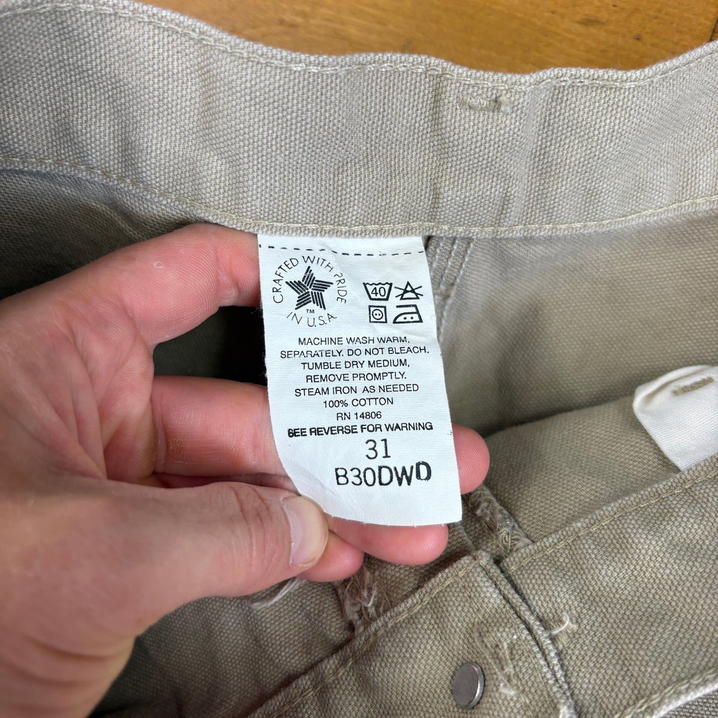 Vintage Carhartt Cream Workwear Baggy Carpenter Shorts - 31