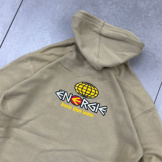 Vintage Energie Skate Skateboards Hoodie Cream Sweatshirt - S