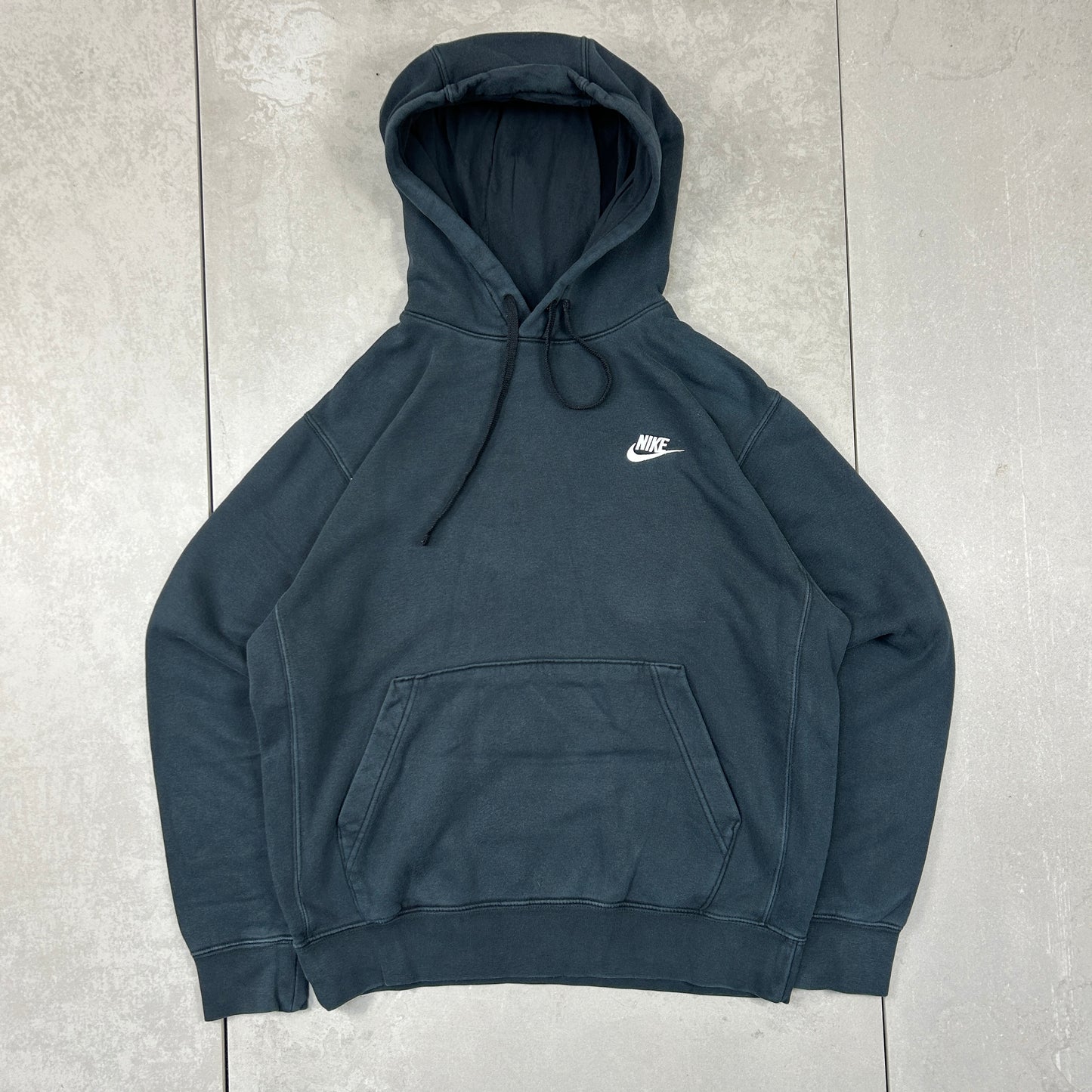 Vintage 00s Nike Swoosh Embroidered Black Hoodie Sweatshirt - S