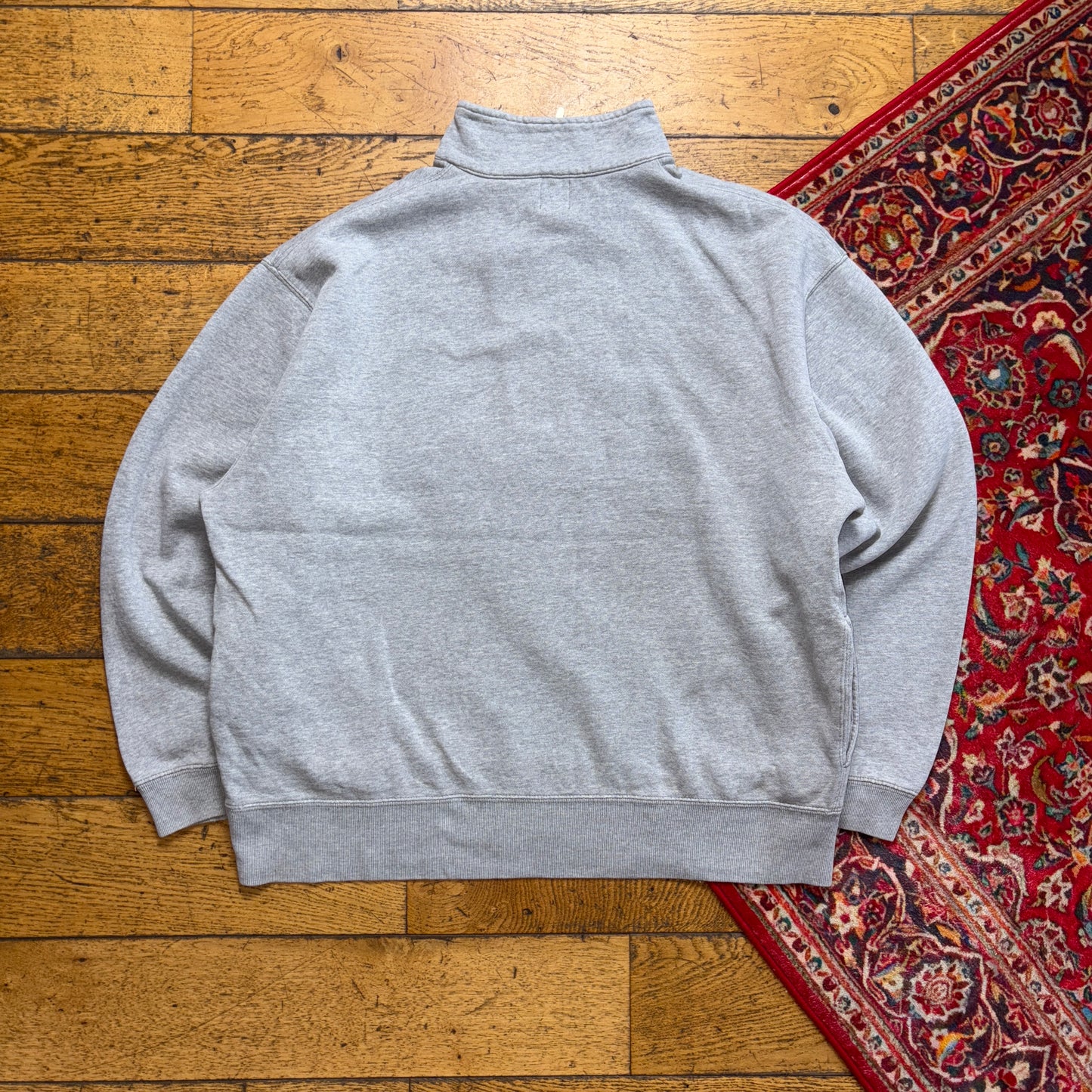 Vintage Gap Grey Quarter Zip Embroidered Sweatshirt - XL