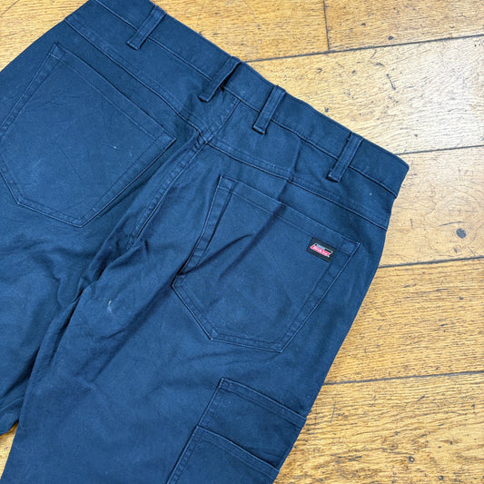 Vintage Dickies Workwear Carpenter Navy Baggy Shorts - 34