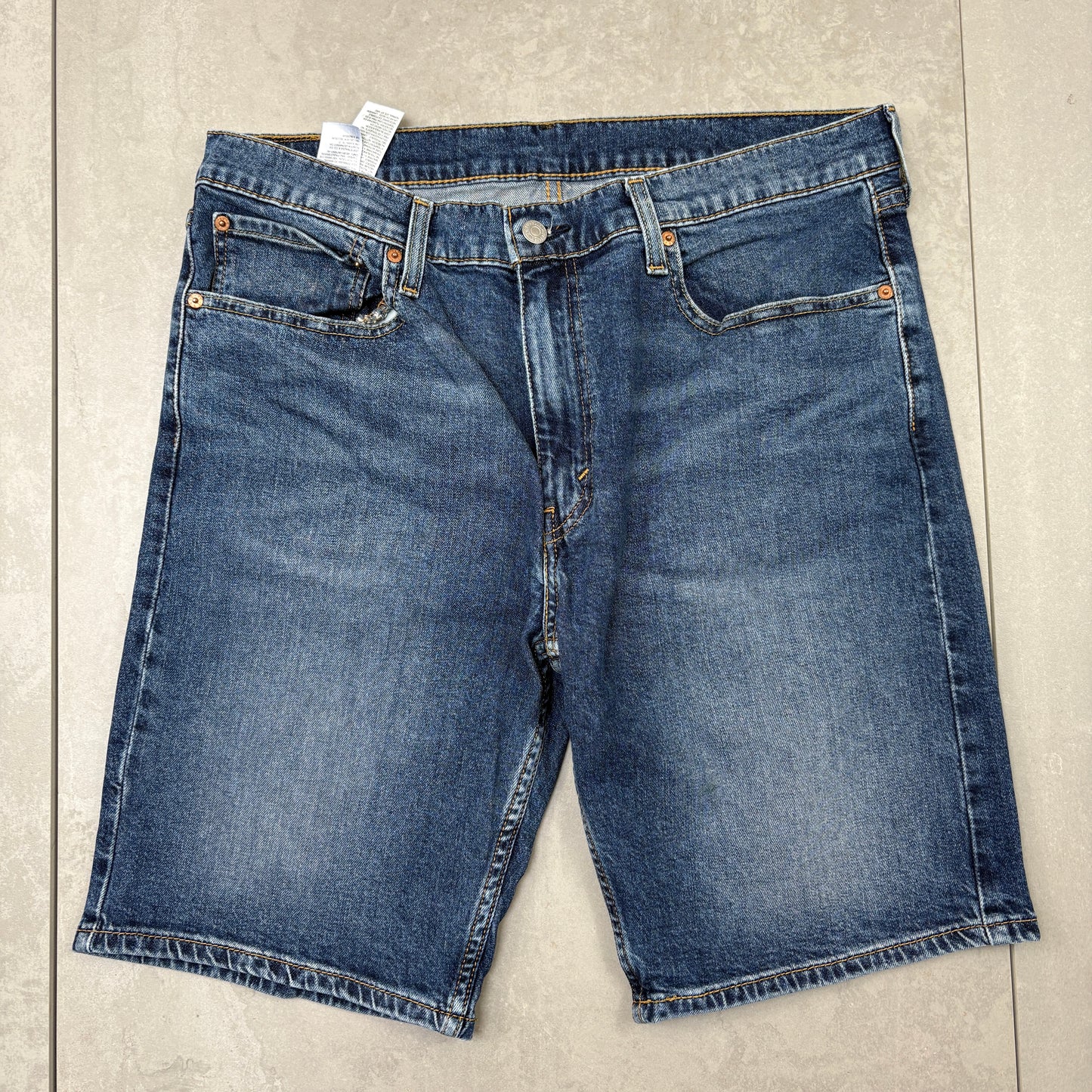 Vintage Levis 412 Baggy Blue Denim Shorts - 36