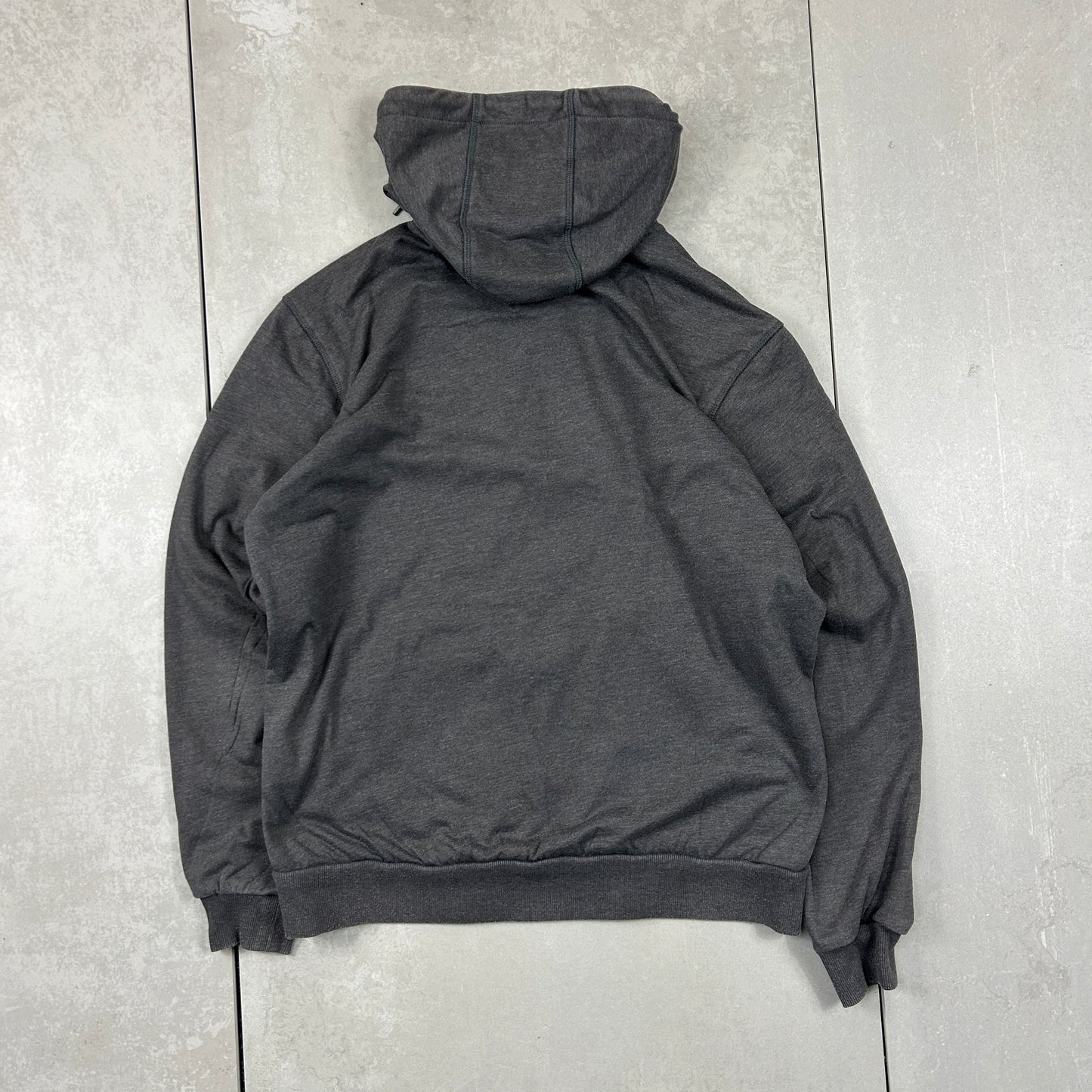 Vintage Carhartt Zip Pocket Logo Embroidered Grey Hoodie Sweatshirt - M