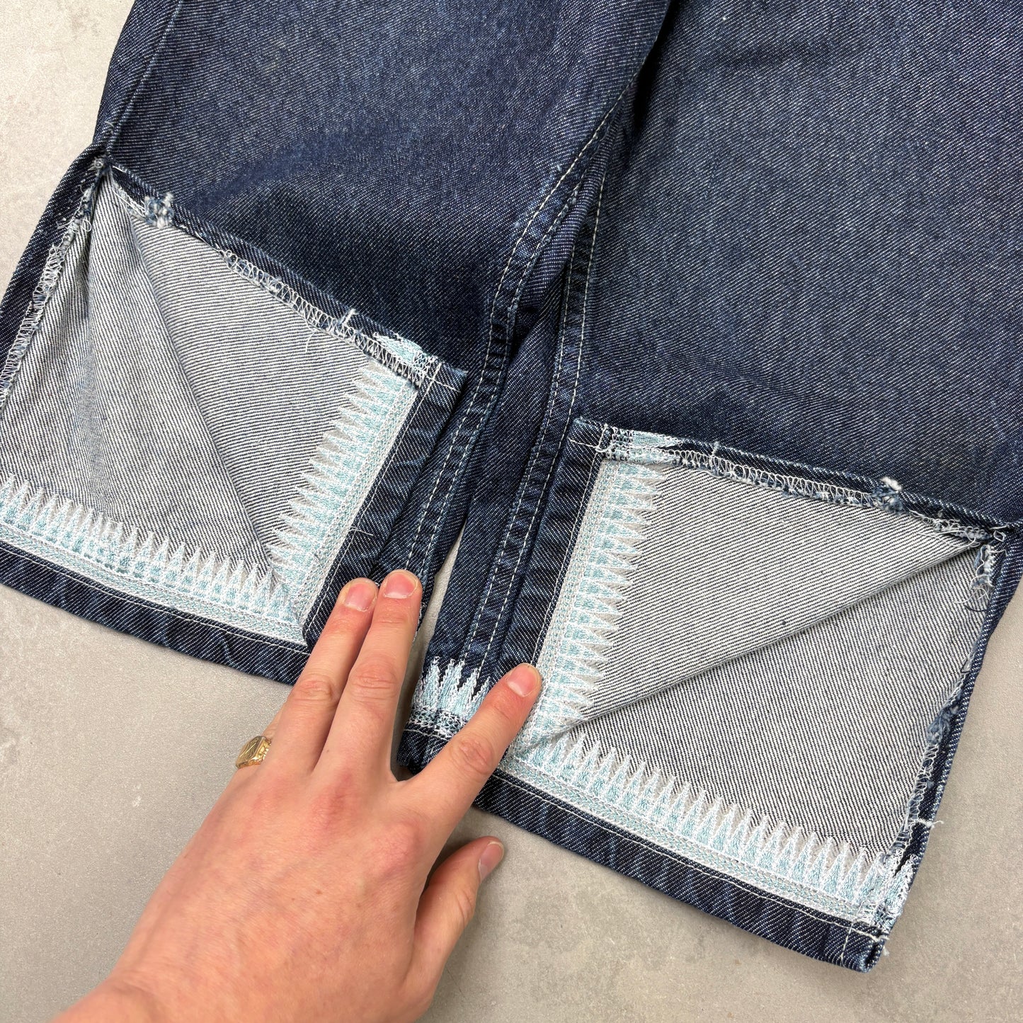 Vintage Embroidered Hip Hop Blue Shorts Jorts - 30