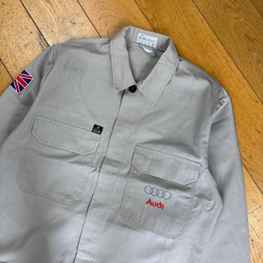 Vintage Audi Workwear Grey Detroit Cropped Harrington Jacket - M