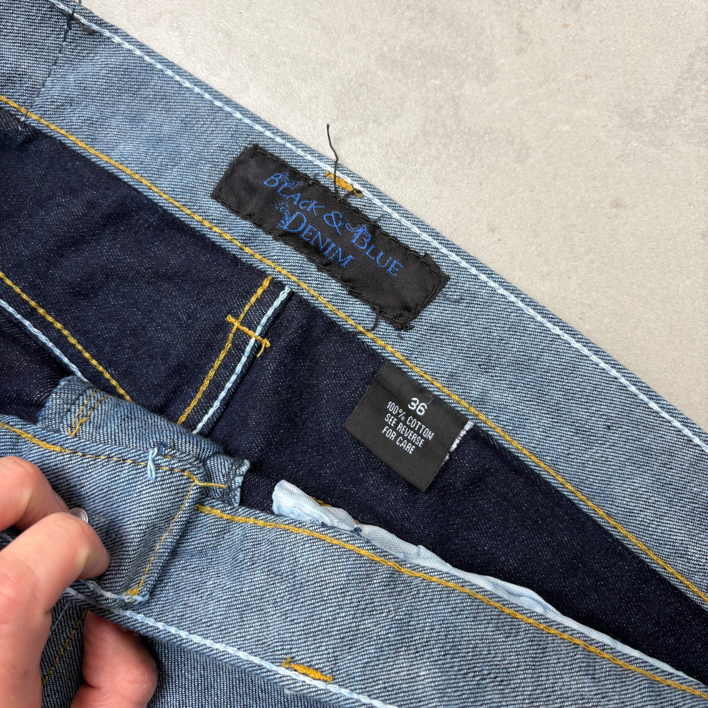 Vintage Embroidered Hip Hop Blue Straight Jeans - 35