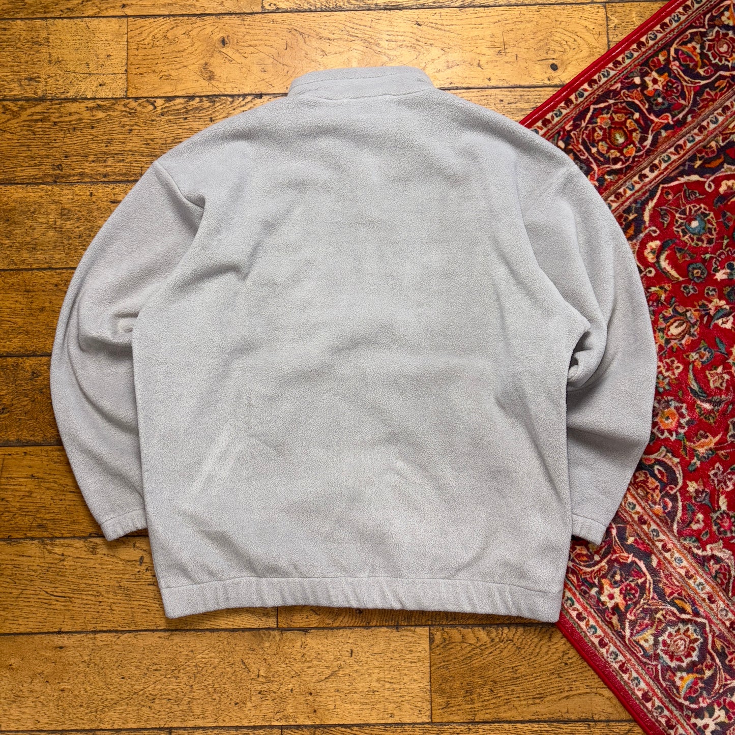 Vintage Helly Hansen Grey Zip Fleece Embroidered Sweatshirt - XL