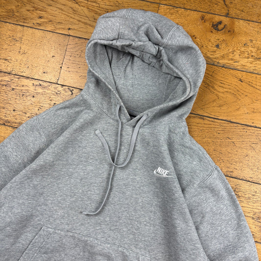 Vintage Nike Grey Embroidered Hoodie Sweatshirt - S