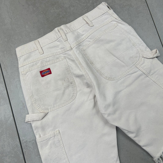 Vintage Dickies Workwear Carpenter Cream Shorts - 30