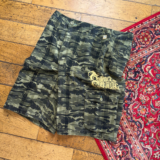 Vintage Evidence Green Camo Hip Hop Baggy Shorts Jorts - 38