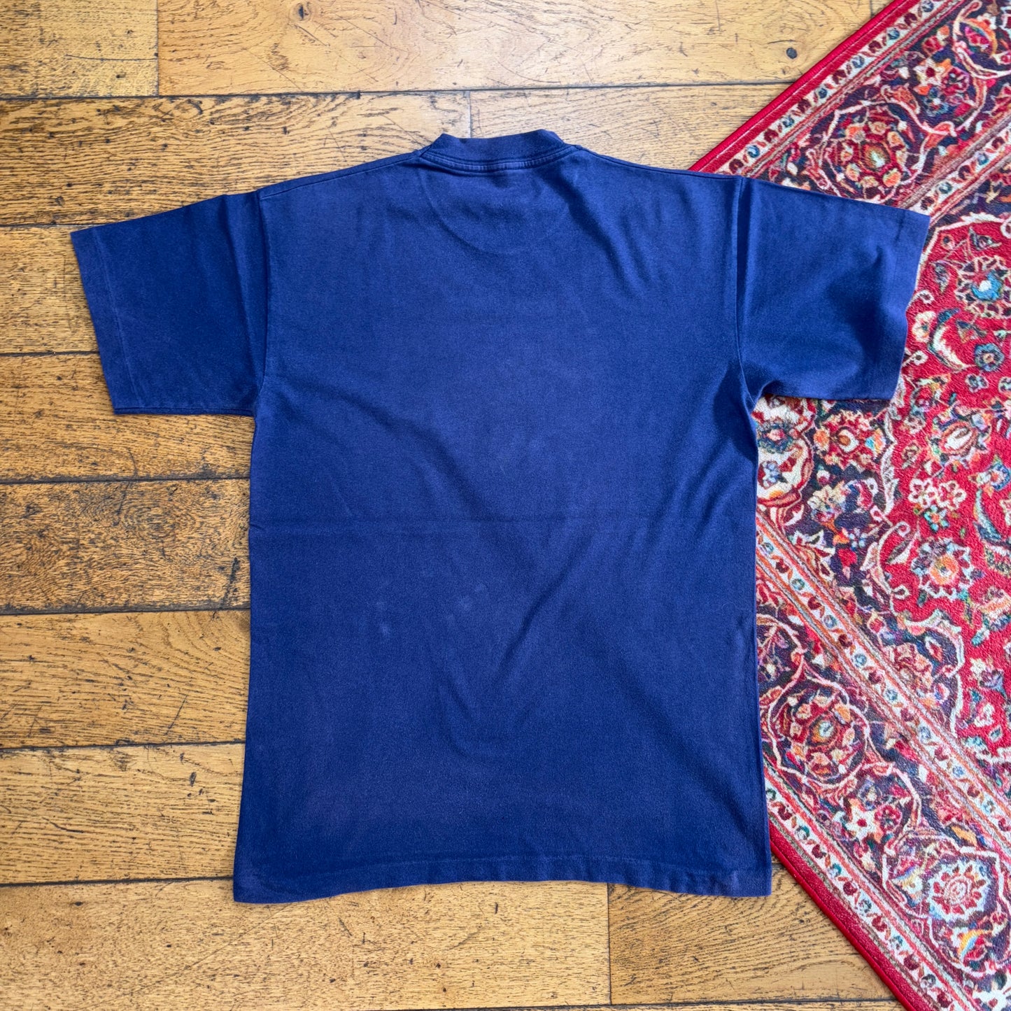 Vintage 90s Nike Navy Blue Single Stitch Graphic T-Shirt - XS