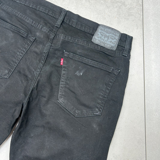 Vintage Levis 511 Slim Black Denim Shorts - 36