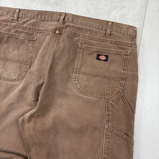 Vintage Dickies Workwear Brown Carpenter Baggy Trousers - 42