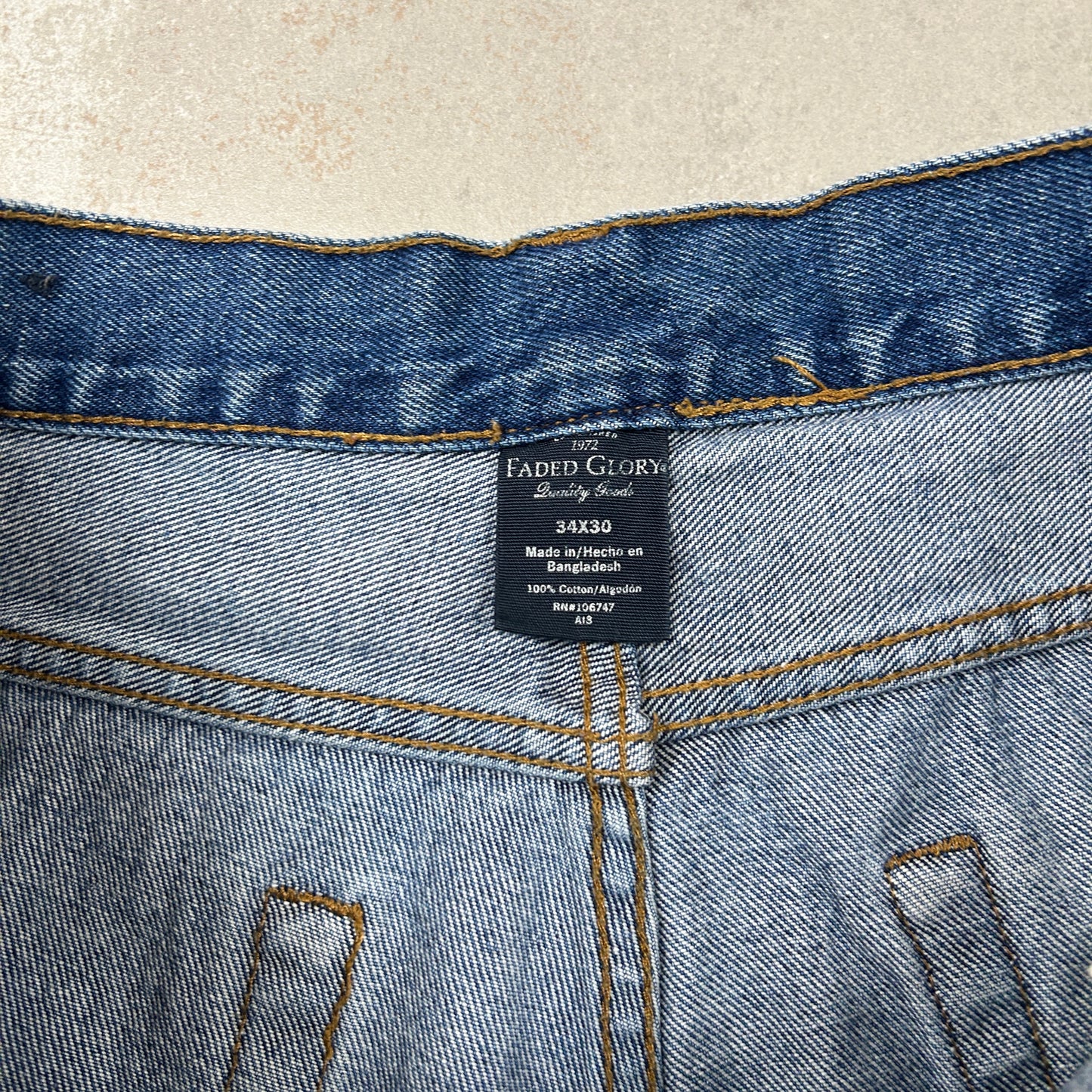 Vintage Blue Denim Baggy Shorts - 34