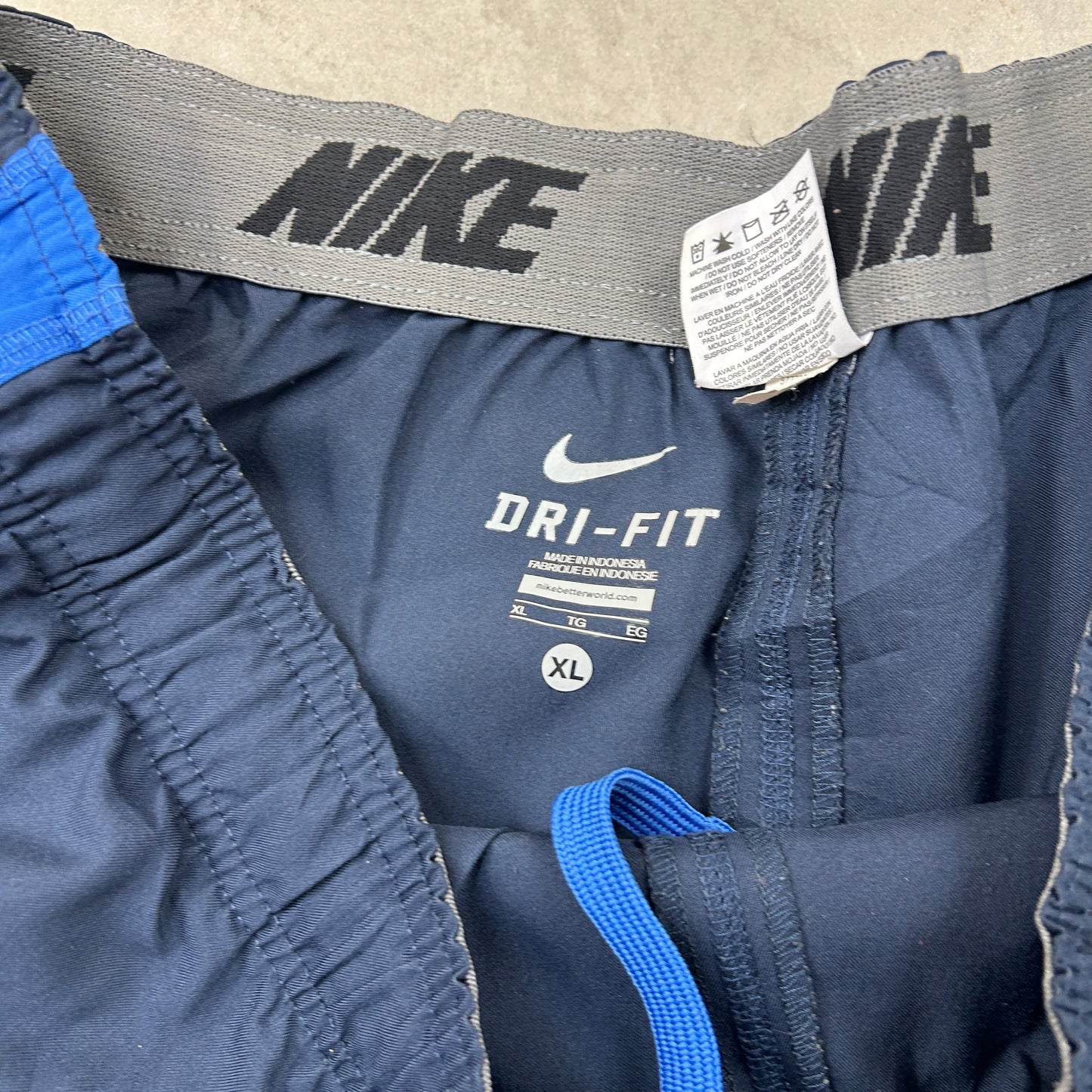 Vintage Nike Navy Baggy Tracksuit Sweatpants Track Pants Bottoms - XL