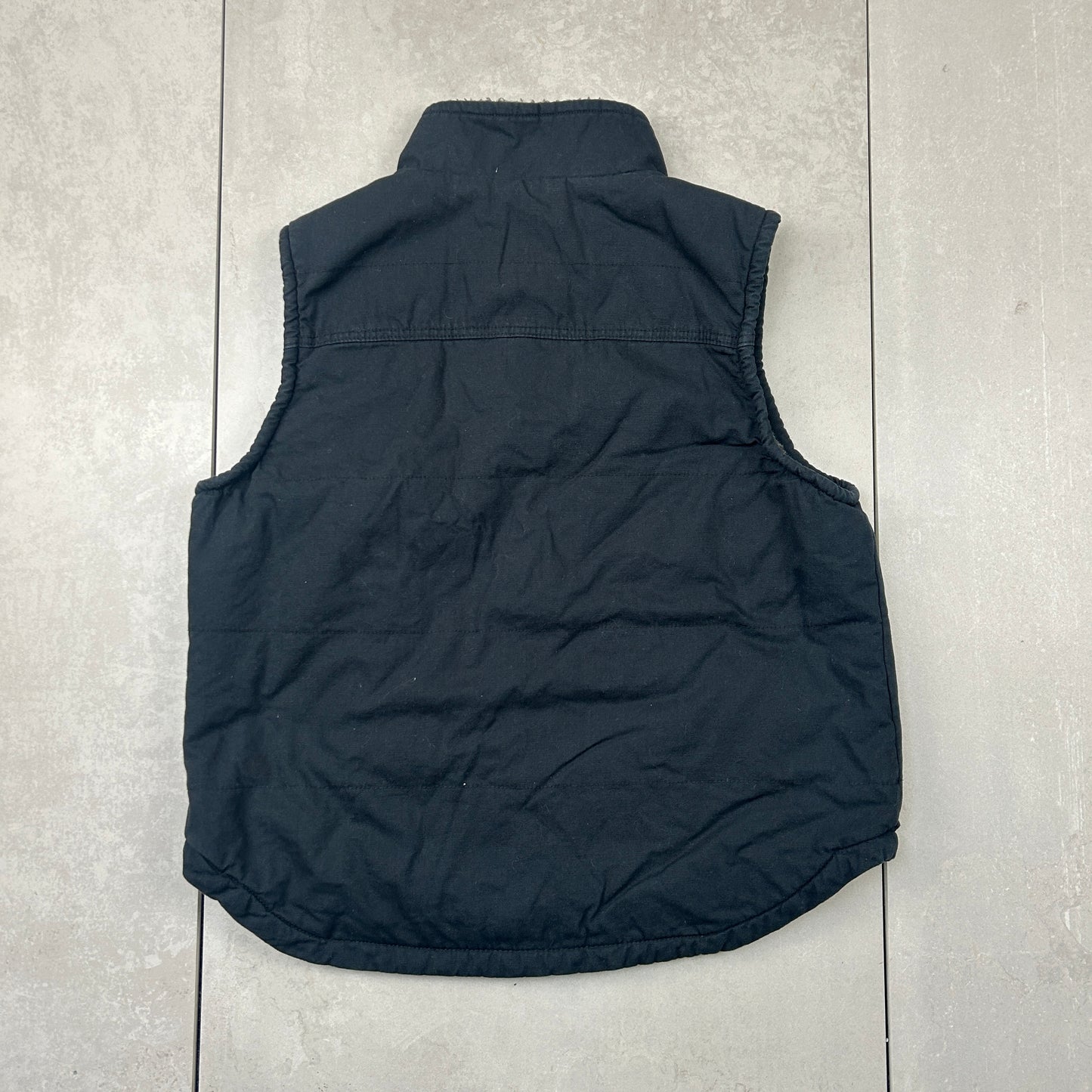 Vintage Lee Fleece Lined Workwear Gilet Vest Black - L