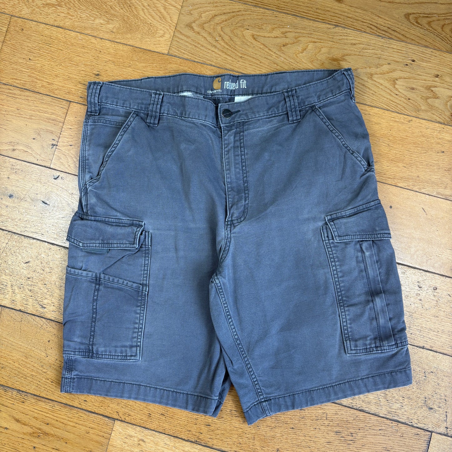 Vintage Carhartt Grey Workwear Baggy Carpenter Shorts - 38
