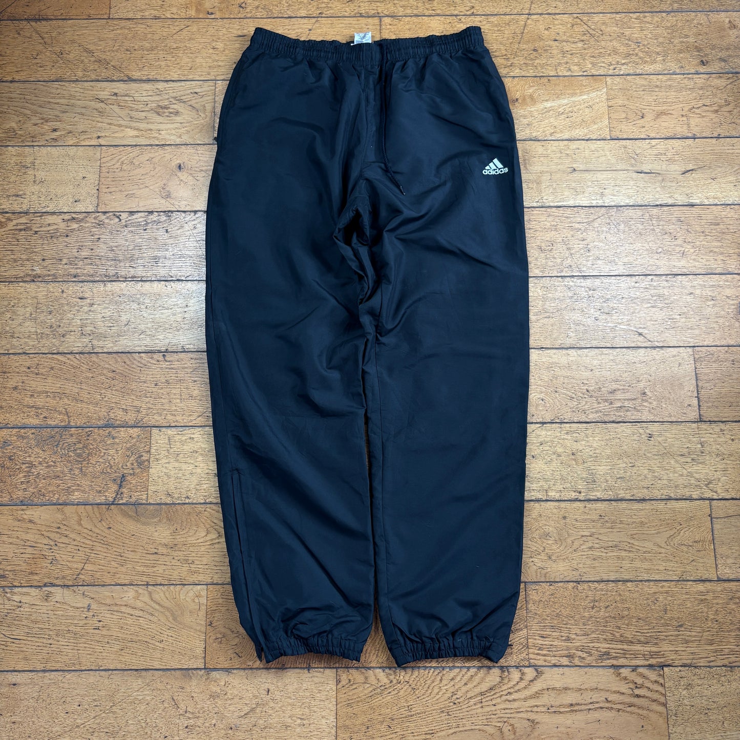Vintage Adidas Black Baggy Tracksuit Sweatpants Track Pants Bottoms - L