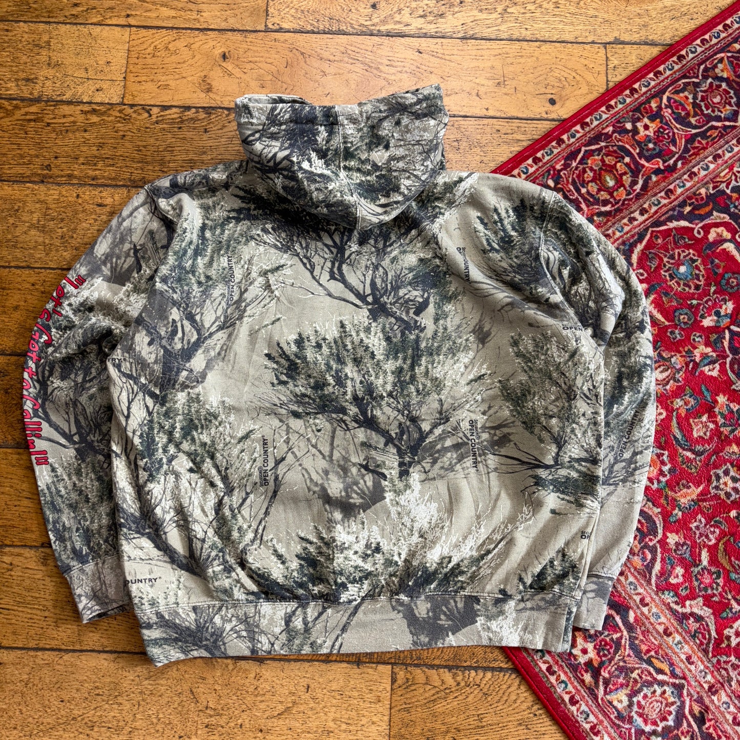 Vintage Realtree Camo Green Embroidered Hoodie Sweatshirt - XL