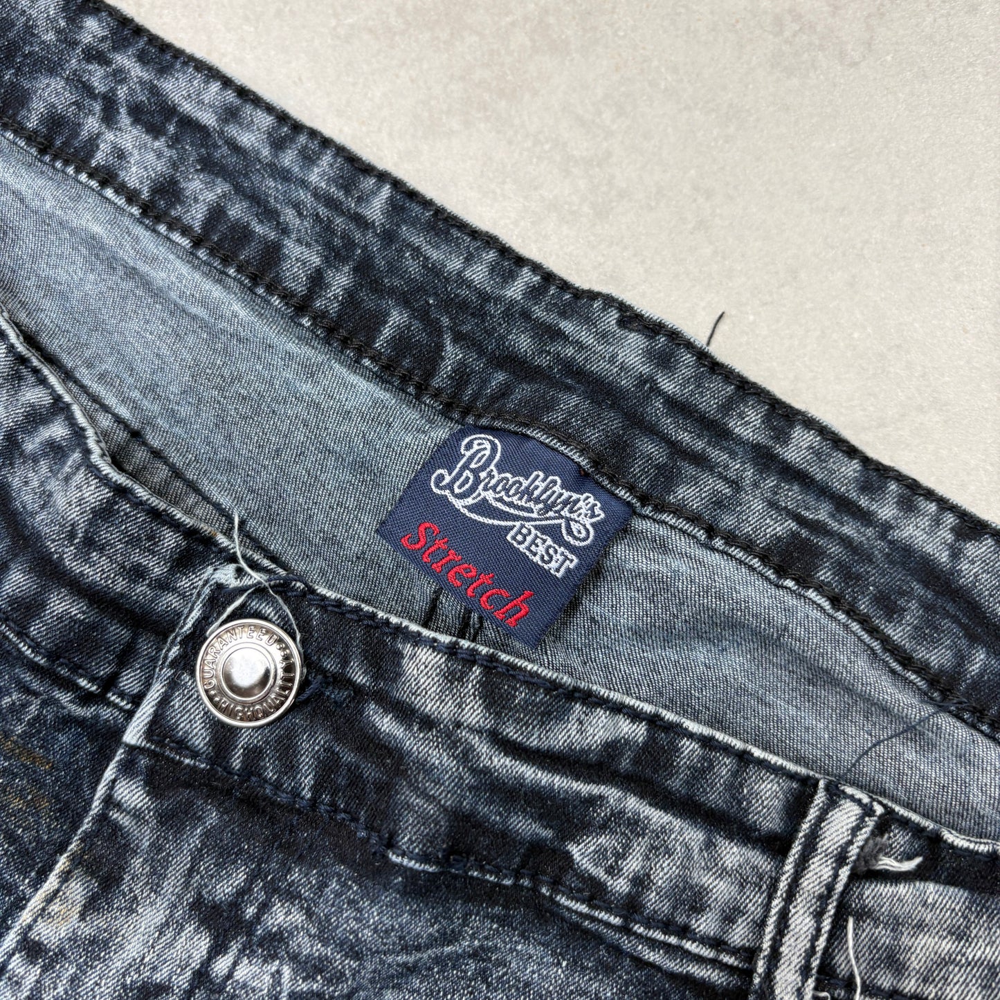 Vintage Embroidered Hip Hop Blue Shorts Jorts - 38