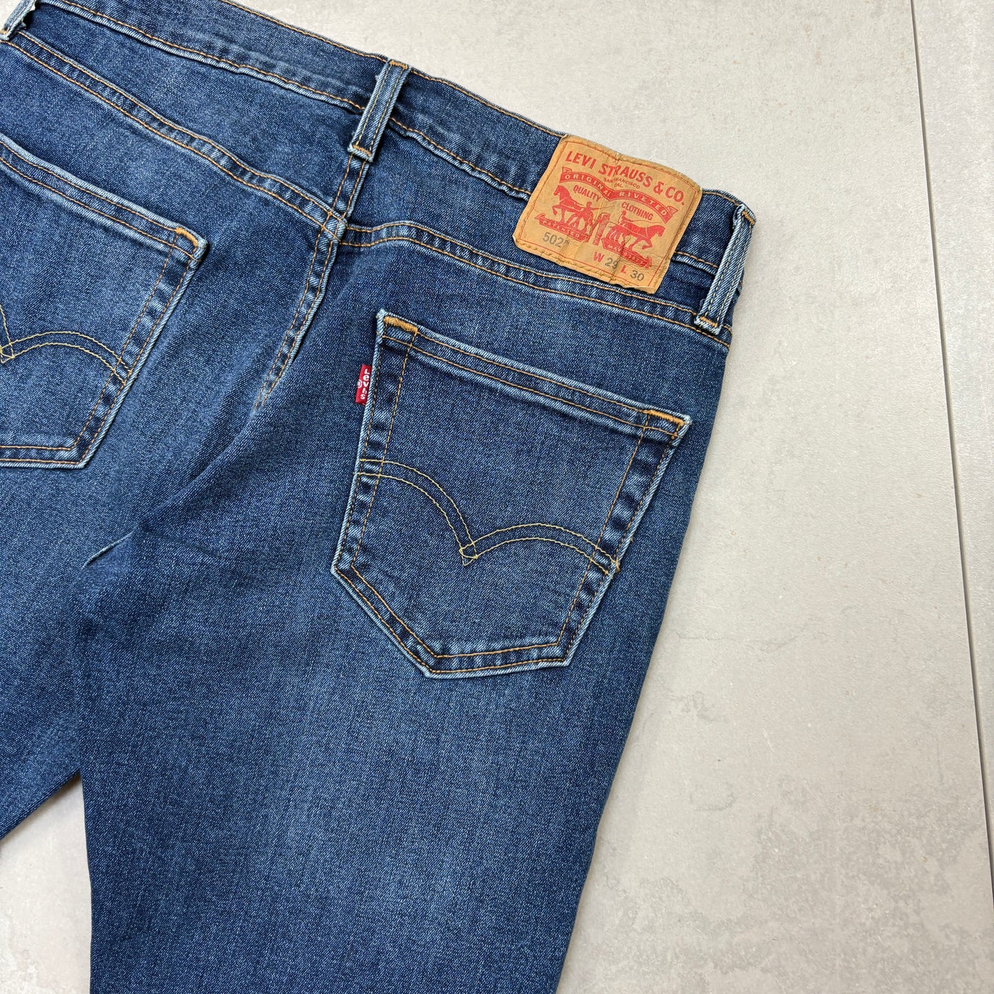 Vintage Levis 502 Straight Blue Denim Shorts - 29