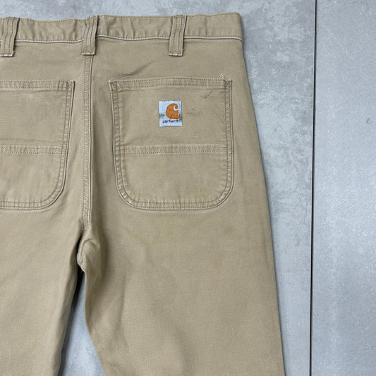 Vintage Carhartt Workwear Carpenter Straight Cream Trousers - 32