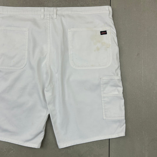 Vintage Dickies Workwear White Carpenter Baggy Shorts - 44