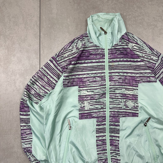 Vintage Ellesse Blue Green Tracksuit Track Shell Windbreaker Jacket - L