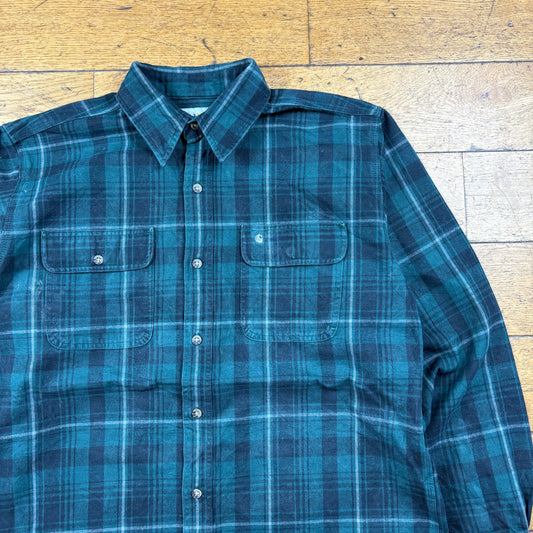 Vintage Carhartt Green Check Workwear Shirt - L