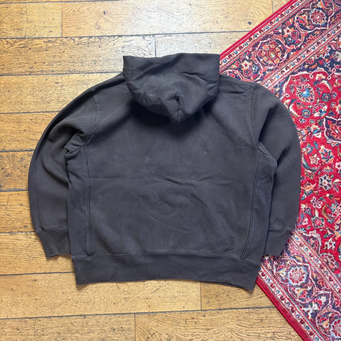 Vintage Nautica Brown Hoodie Embroidered Sweatshirt - XL